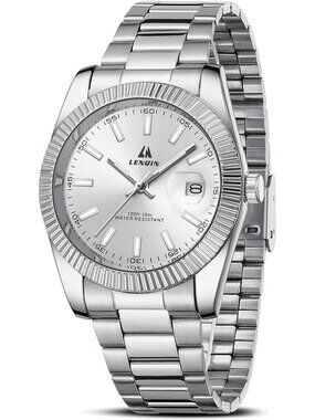 Men's All Silver Classic Waterproof Stainless Steel Analog Quartz Luxury Watch